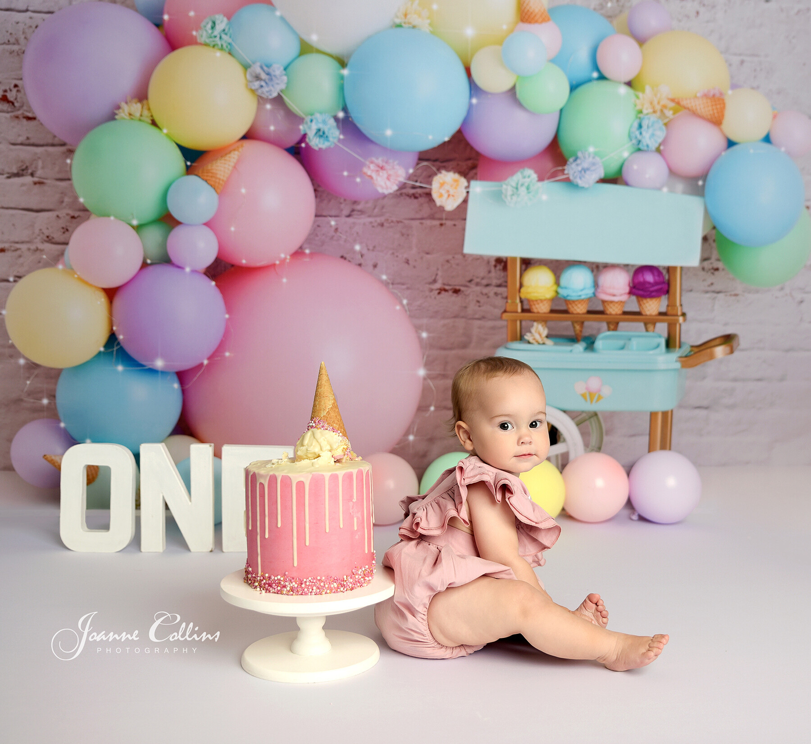 1st birthday ice cream girls cake smash photoshoot sittingbourne kent