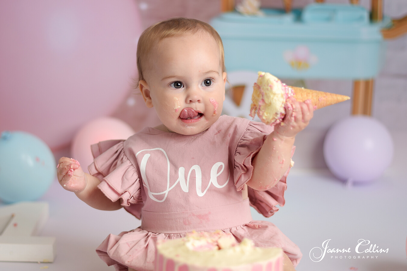 1st birthday ice cream girls cake smash photoshoot sittingbourne kent