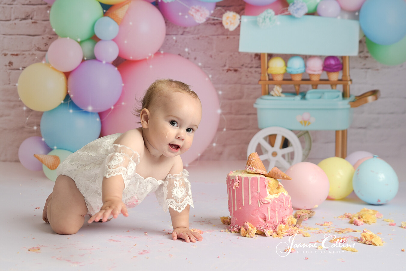 1st birthday ice cream girls cake smash photoshoot sittingbourne kent