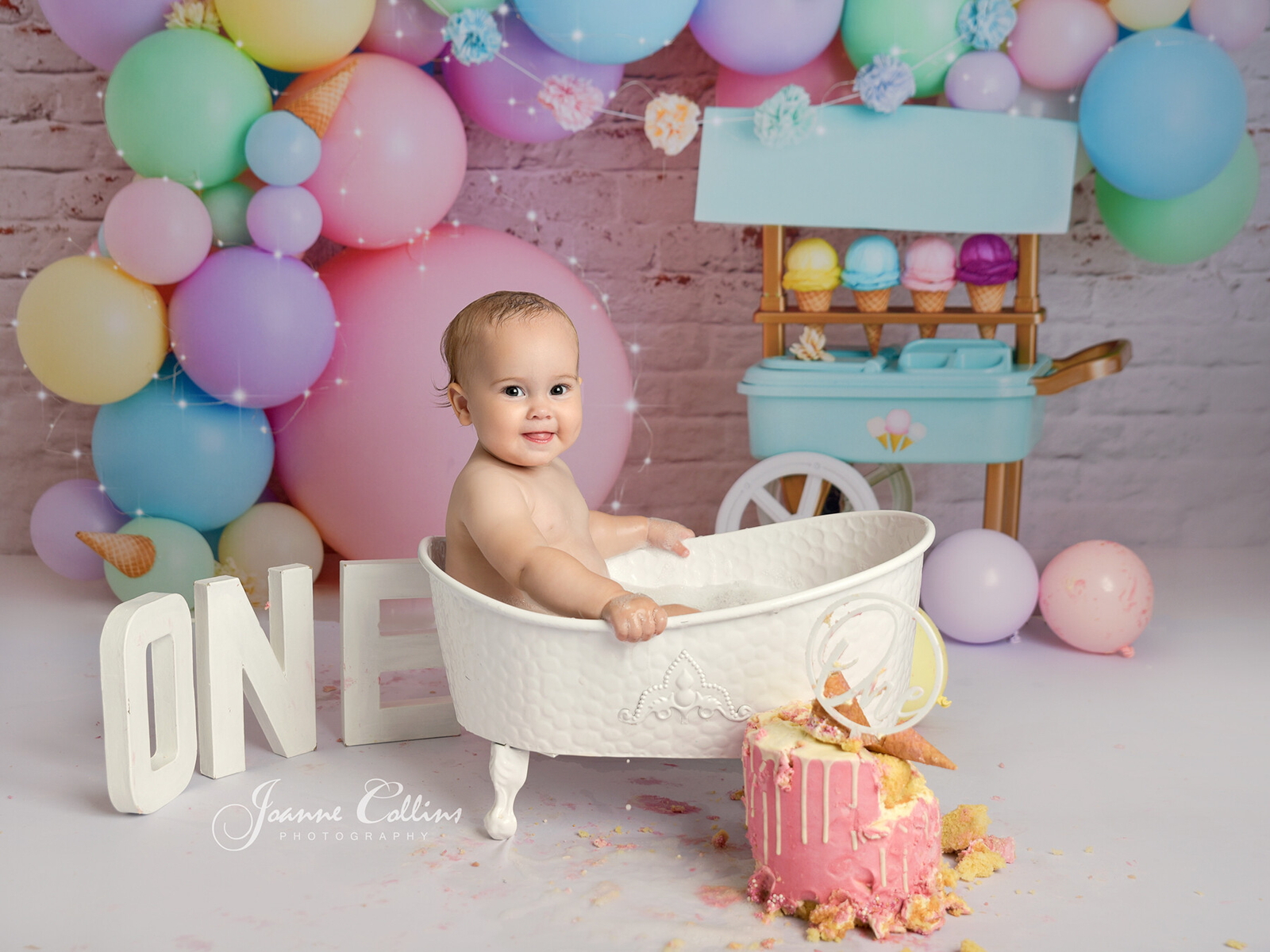 1st birthday ice cream girls cake smash photoshoot sittingbourne kent