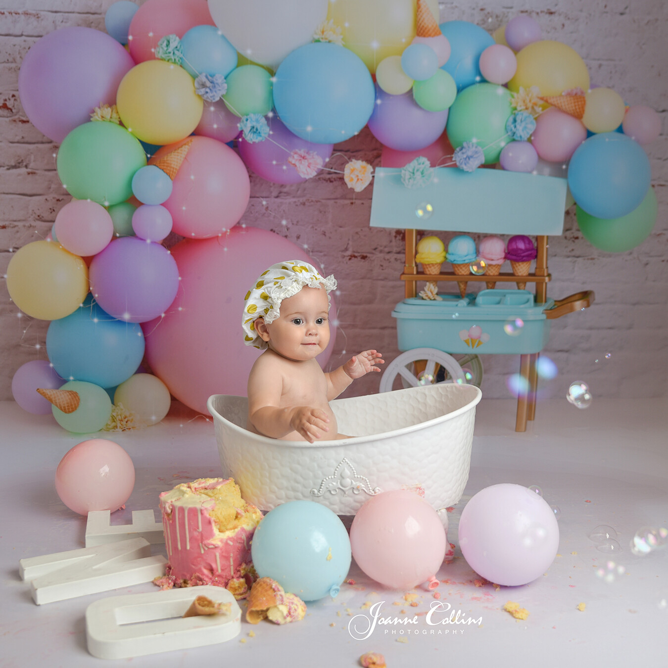 1st birthday ice cream girls cake smash photoshoot sittingbourne kent