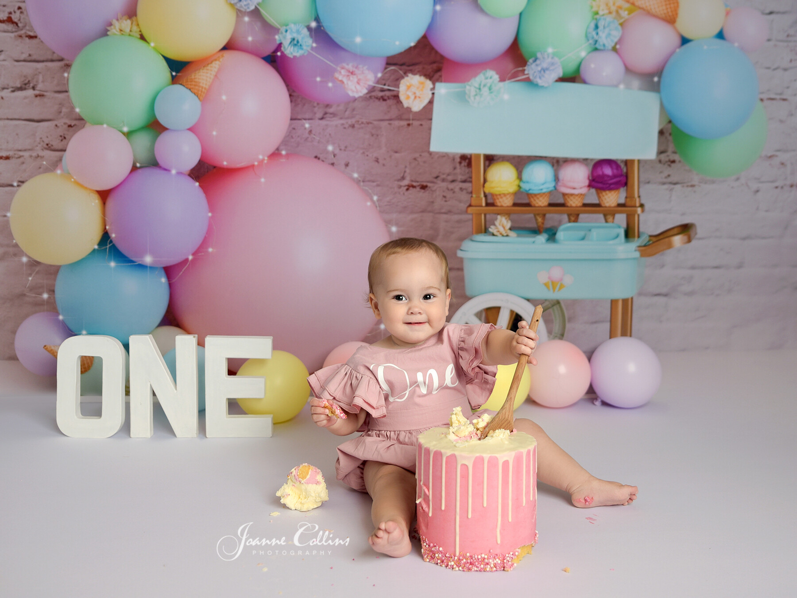 1st birthday ice cream girls cake smash photoshoot sittingbourne kent