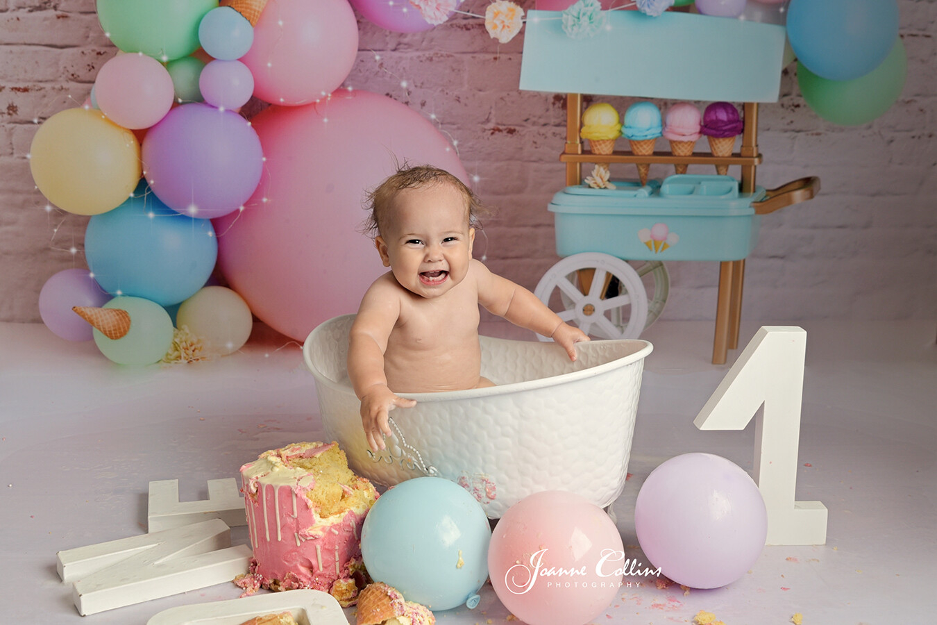 1st birthday ice cream girls cake smash photoshoot sittingbourne kent