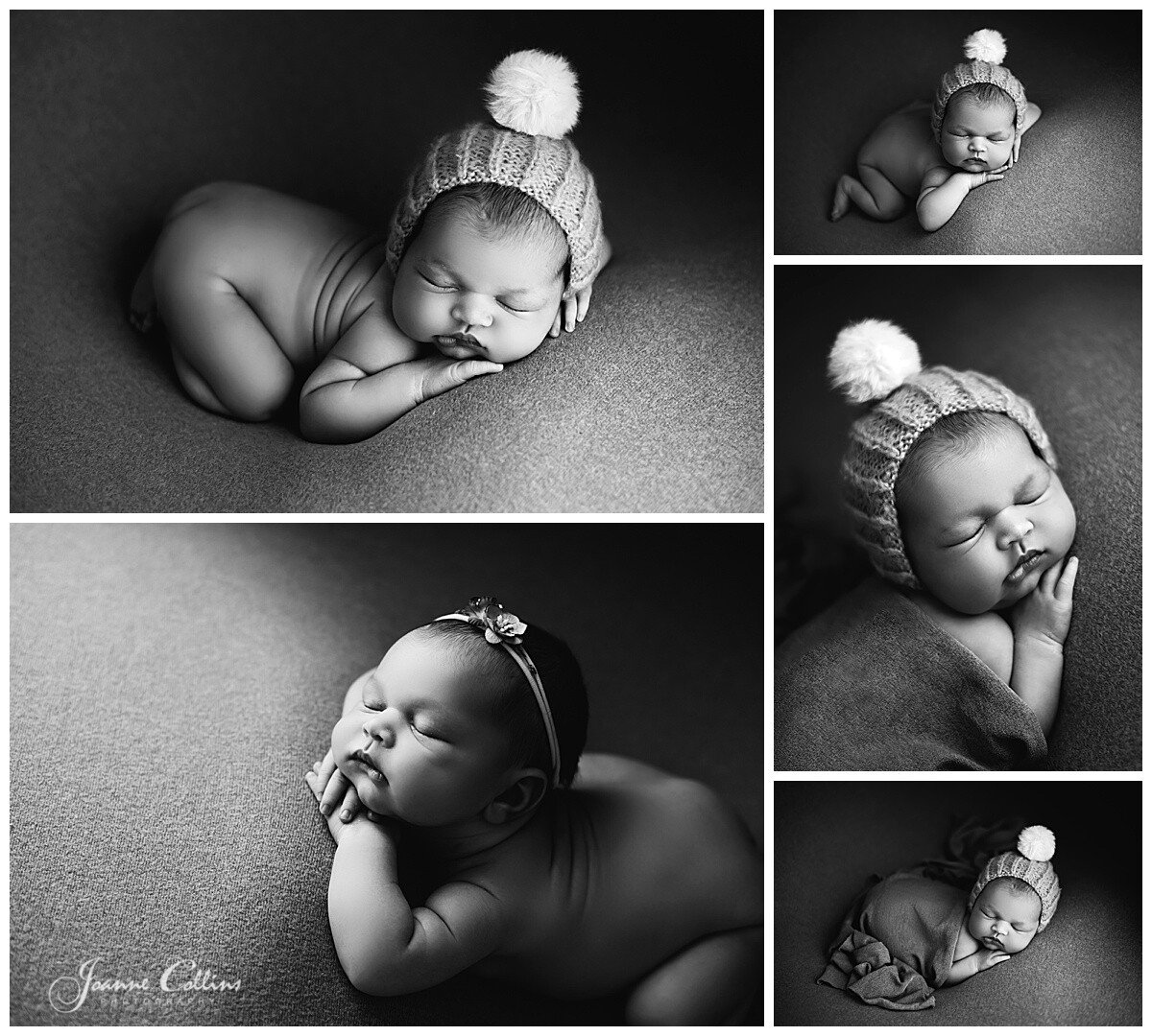 newborn photographer kent baby girl black and white photos